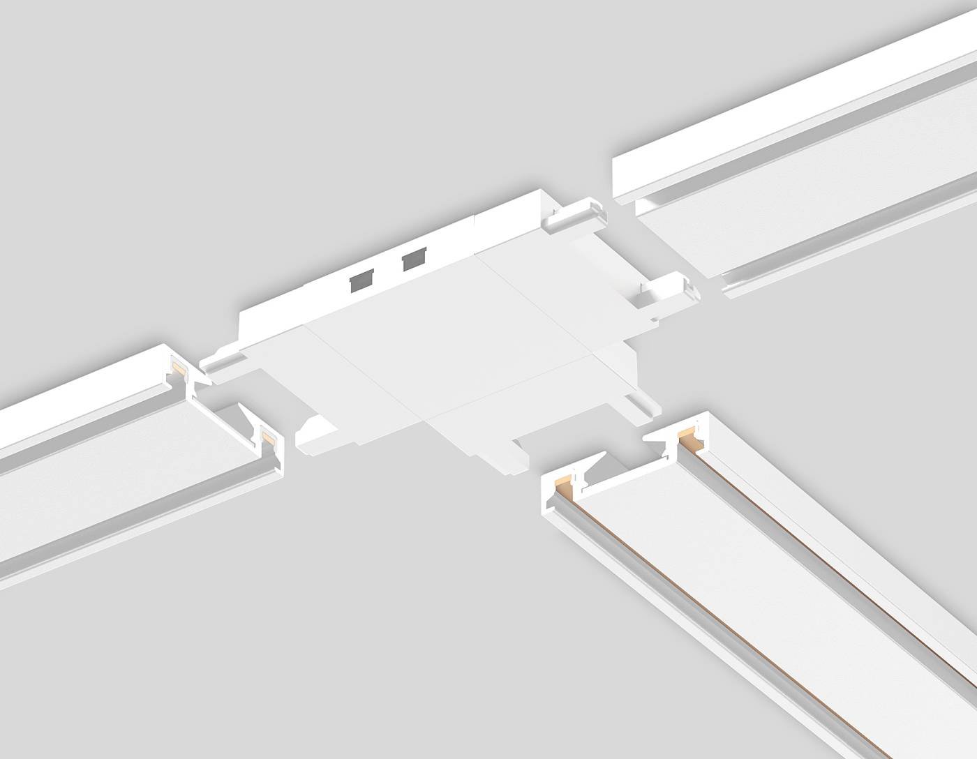 Коннектор T-образный для накладного шинопровода Magnetic Ultra Slim Ambrella Track System GV1118