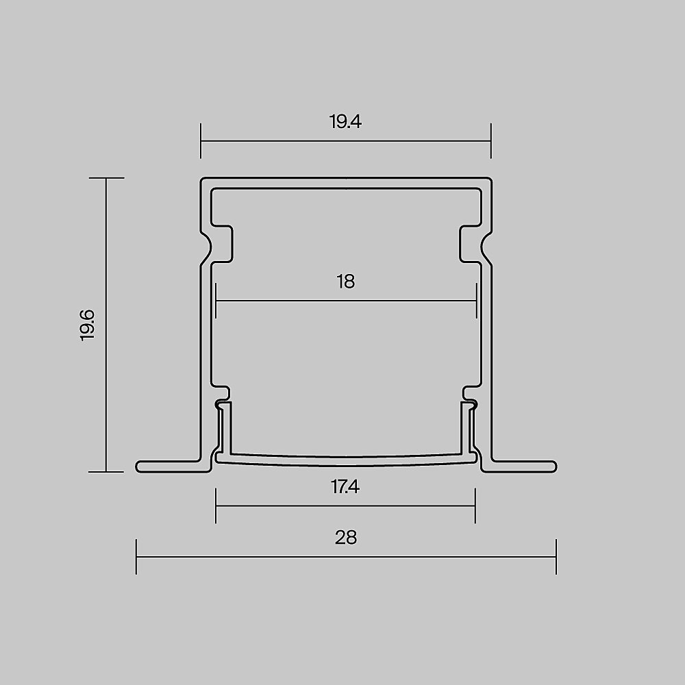 632017 Профиль Maytoni Встраиваемый с накладным фланцем профиль 632017