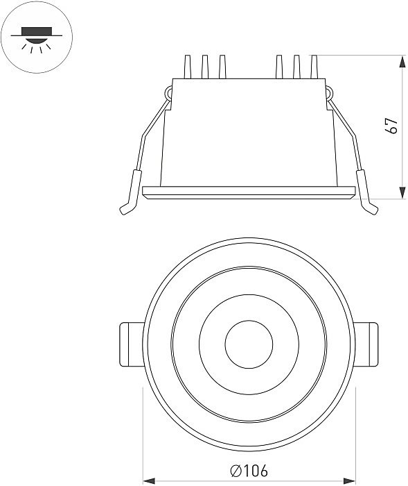 048081 Встраиваемый светильник Arlight Alora 048081