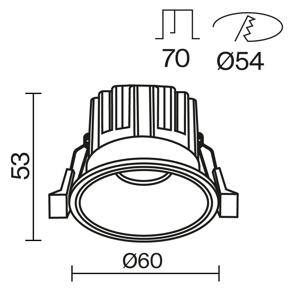 DL058-7W2.7K-B Встраиваемый светильник Maytoni Round DL058-7W2.7K-B