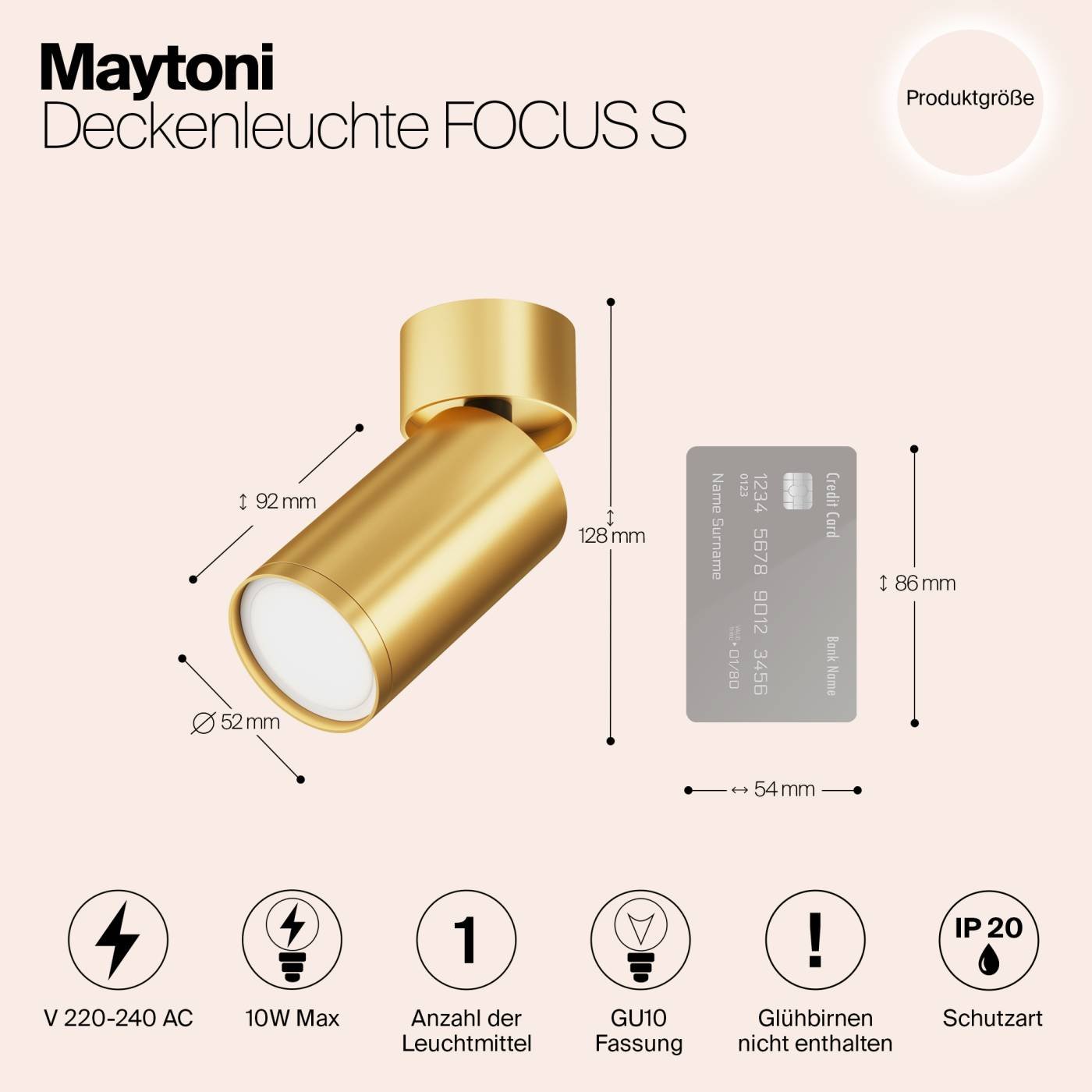 Светильник спот Maytoni Focus S C050CL-U-1MG