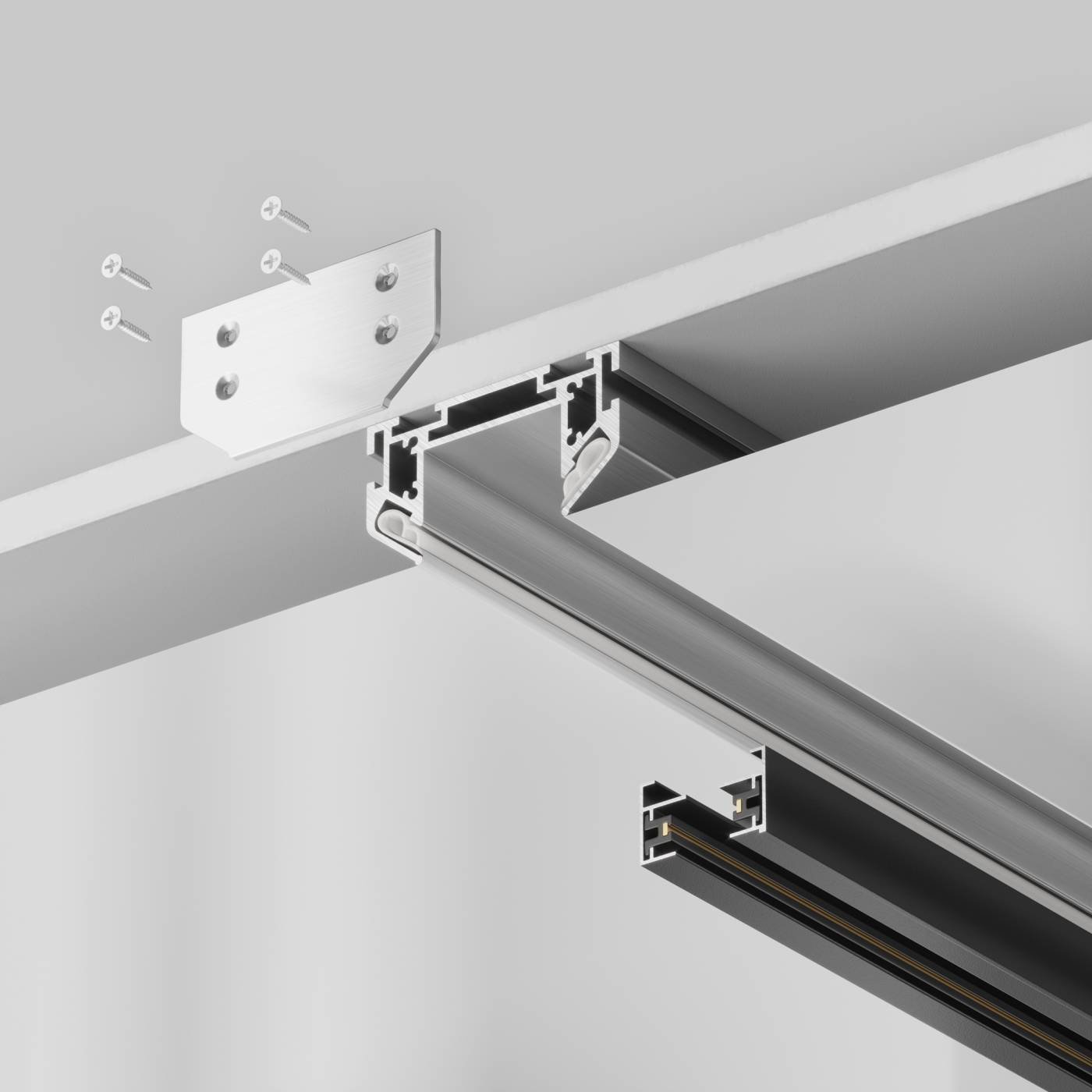 Профиль для монтажа Unity в натяжной ПВХ потолок, 2м Maytoni Accessories for tracks Unity TRA001MP-112S