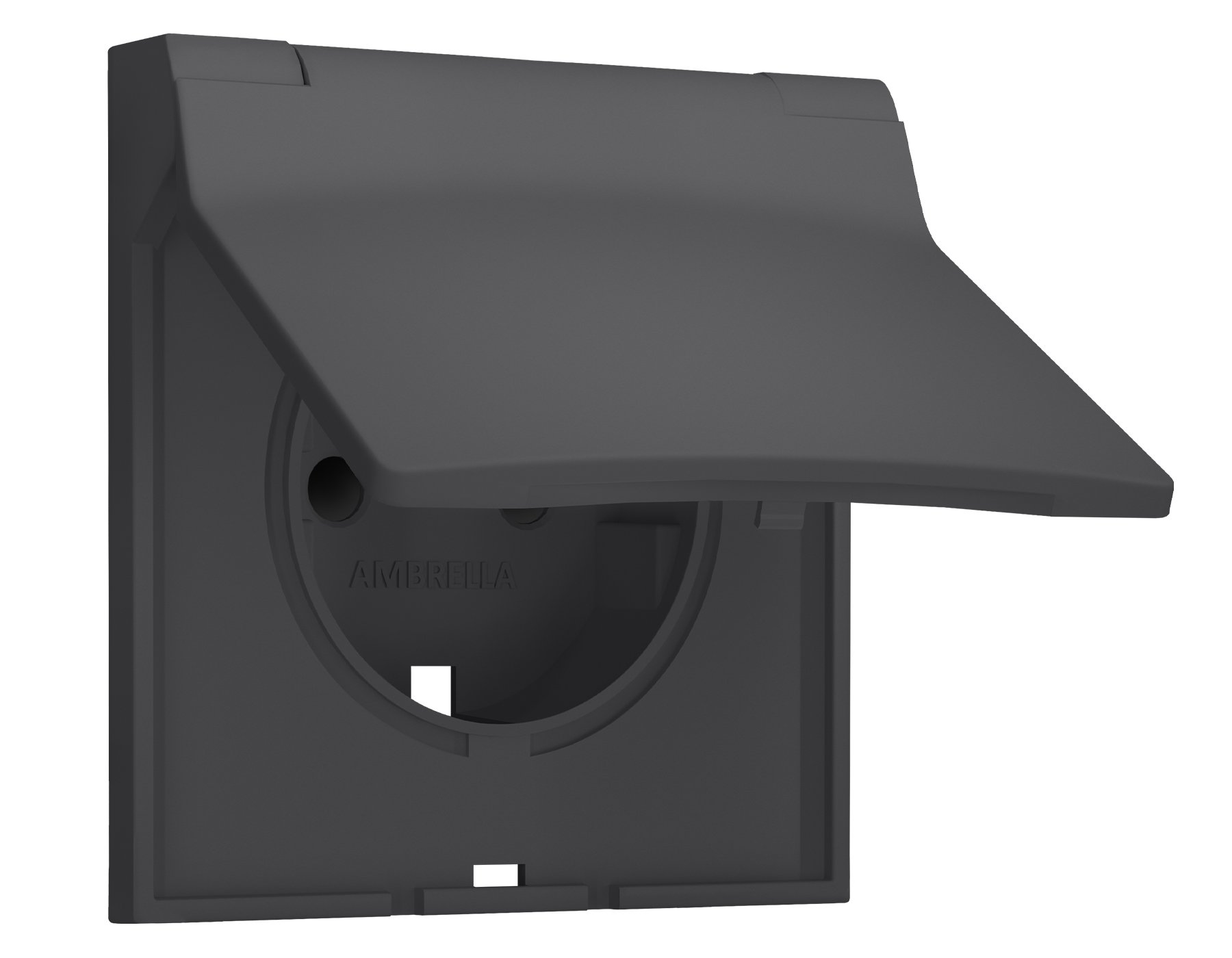 SP9080 SP9080 Лицевая панель SIGMA (Графит Мягкое касание) для электрической розетки с/з со шторками и крышкой IP44 QUANT PRO