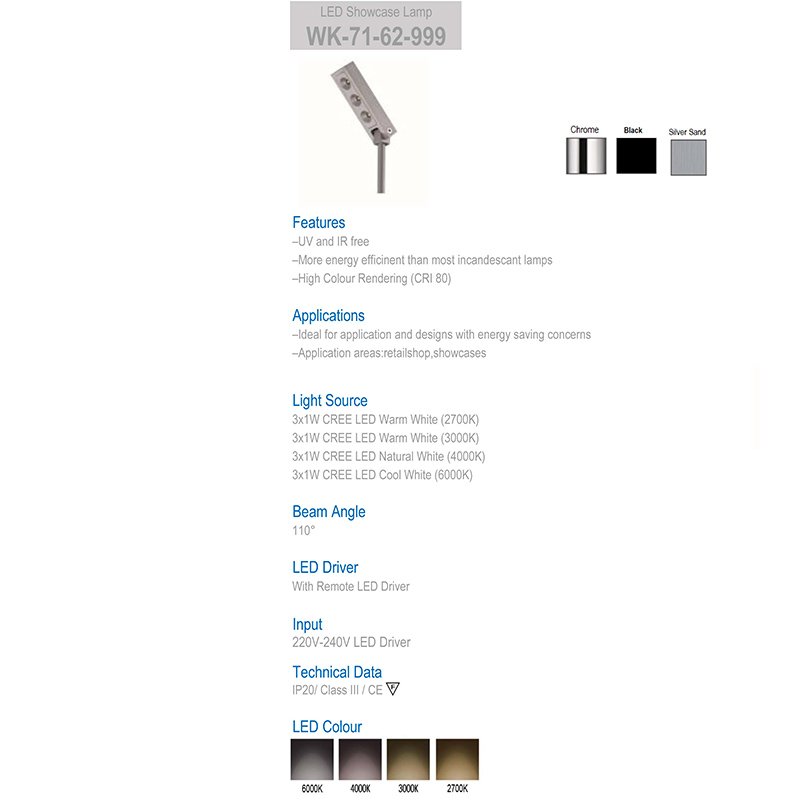 71-62-999 warm white silver Мебельный светильник Delight Collection 7162 71-62-999 warm white silver