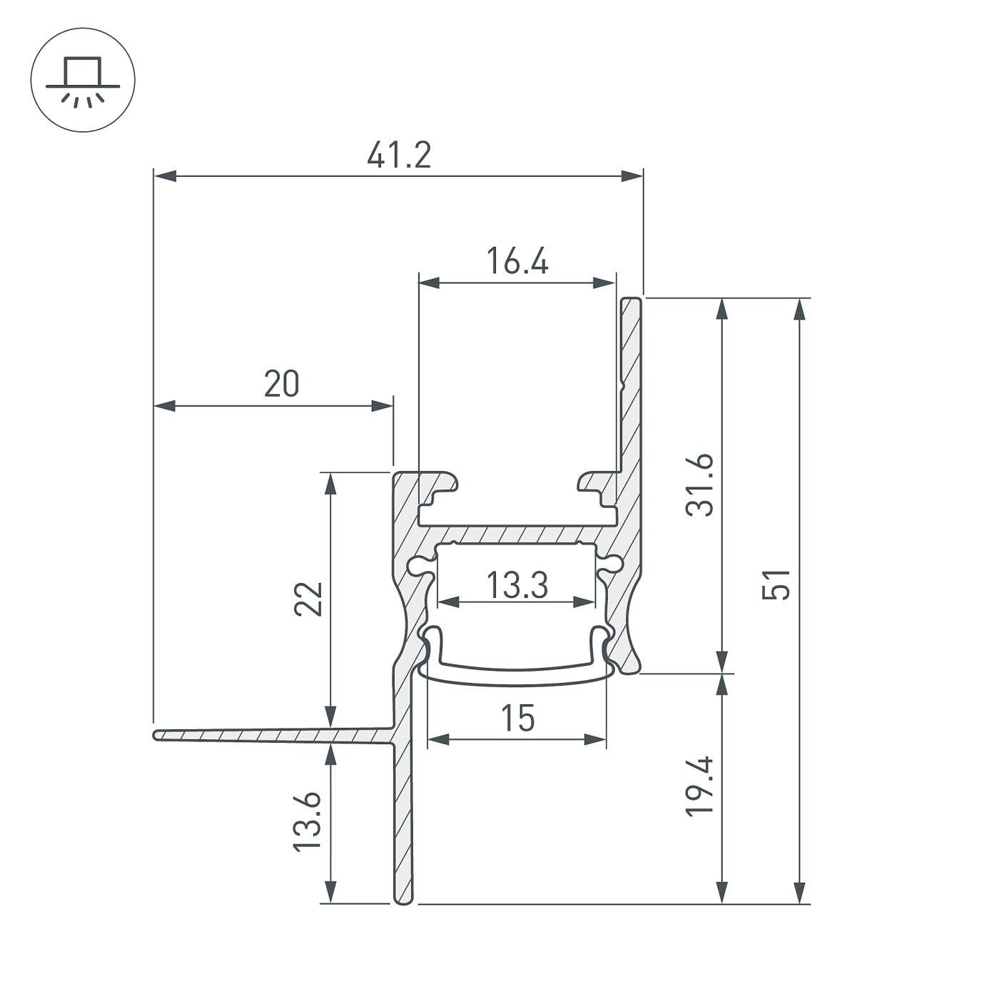045555 Профиль Arlight Shadow 045555