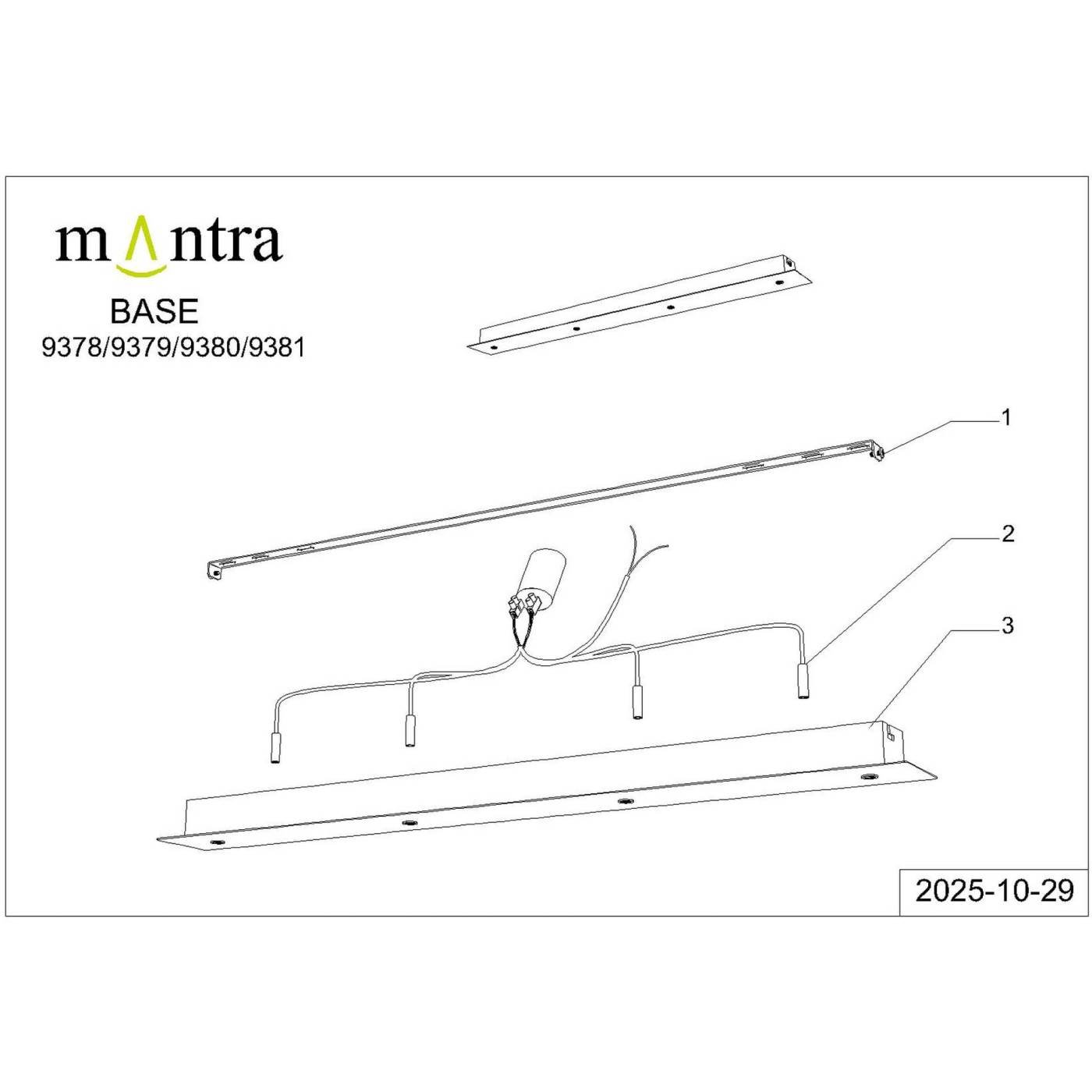 9380 9380 Основание потолочное 4L MODULAR LIGHT FLORONES