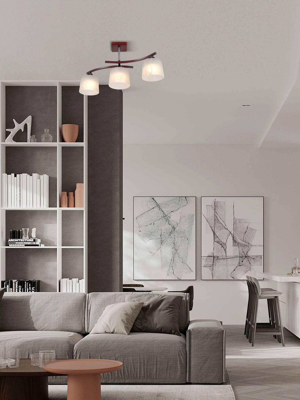 000024061 Потолочная люстра Мелодия Света P9482-3 RW 000024061