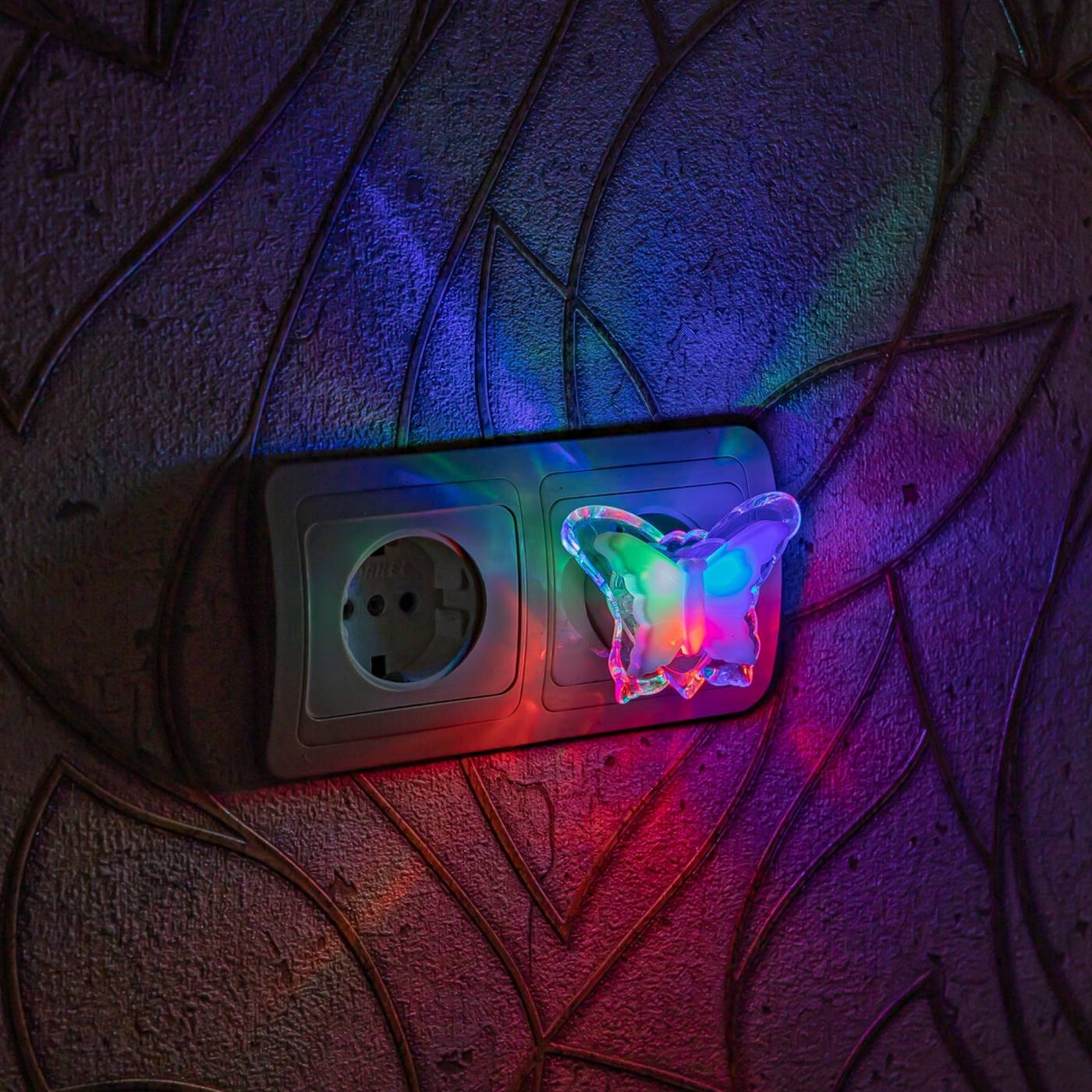 Детский ночник Uniel DTL-308-Бабочка/RGB/3LED/0,5W