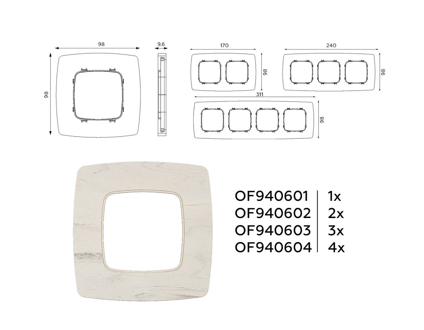 OF940602 Рамка Ambrella Volt Opera OF940602