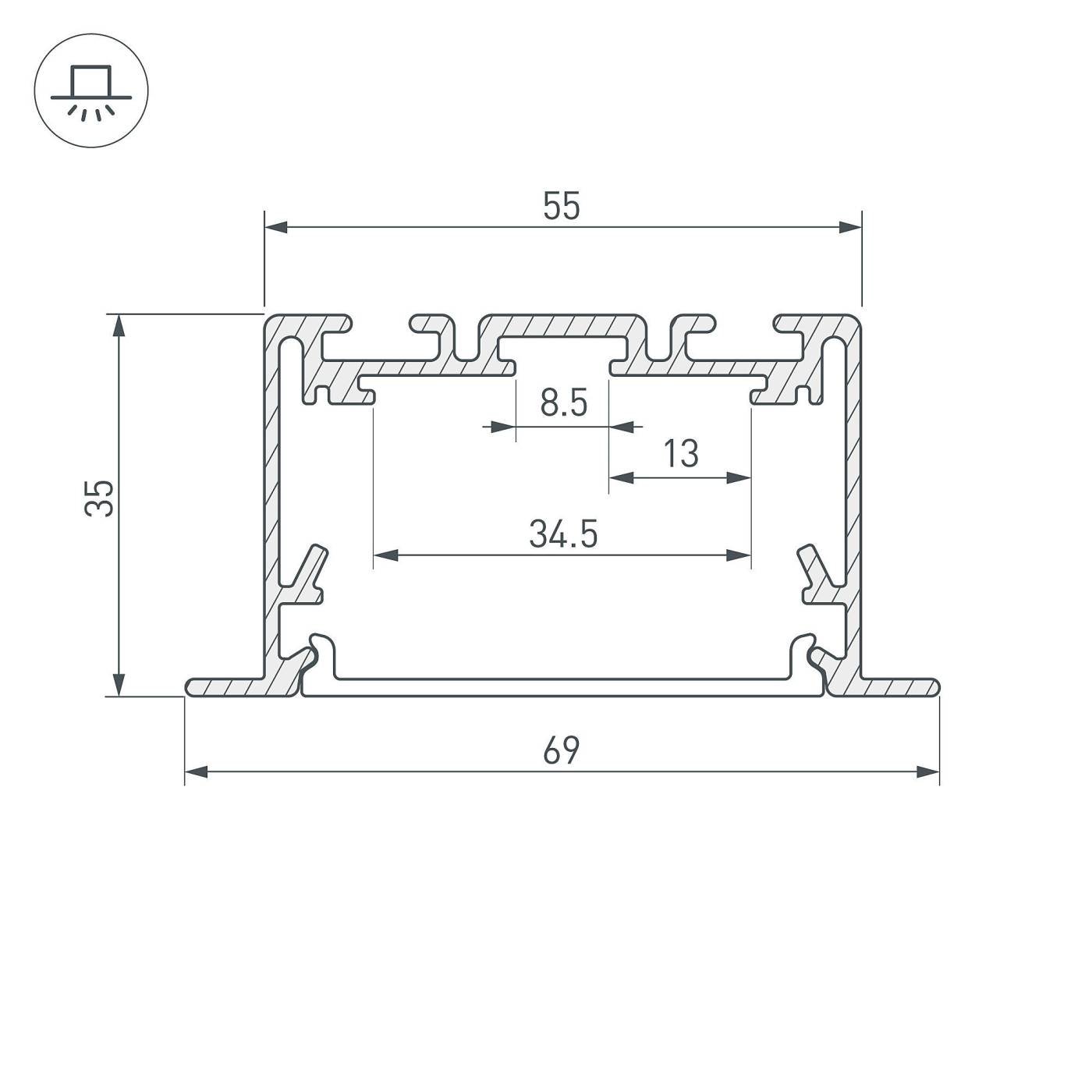 Профиль Arlight S2-Line 029470
