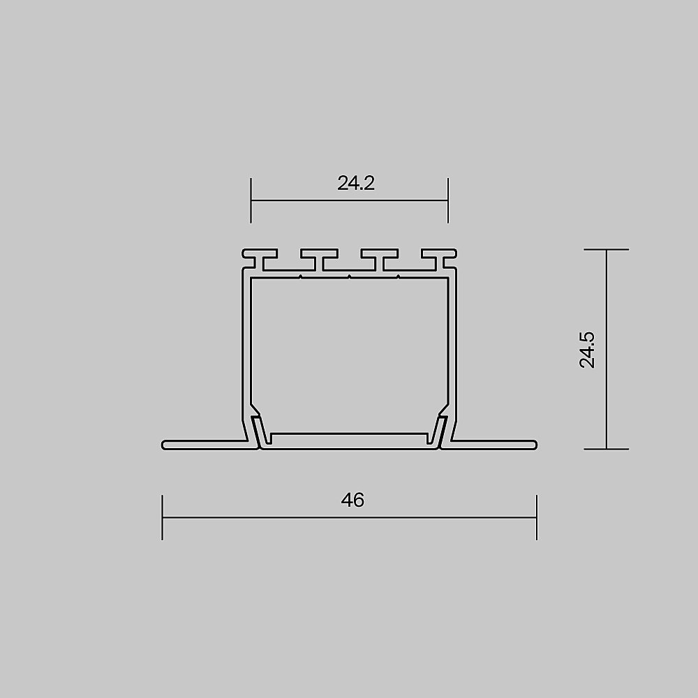 Алюминиевый профиль встраиваемый ALM-4625-S-2M Maytoni Встраиваемый с накладным фланцем профиль 632001