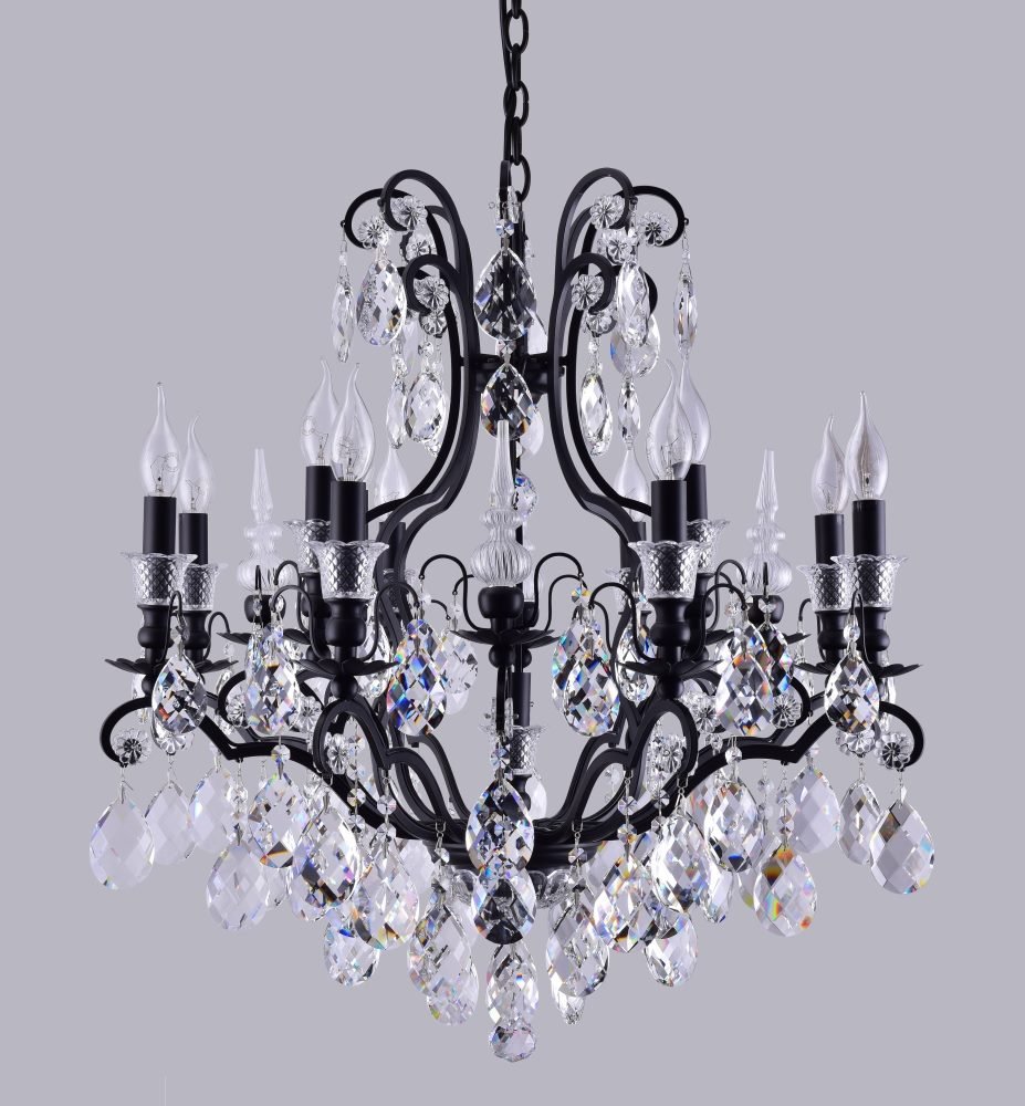 Подвесная люстра Crystal Lux Magnifico MAGNIFICO SP13 BLACK/TRANSPARENT