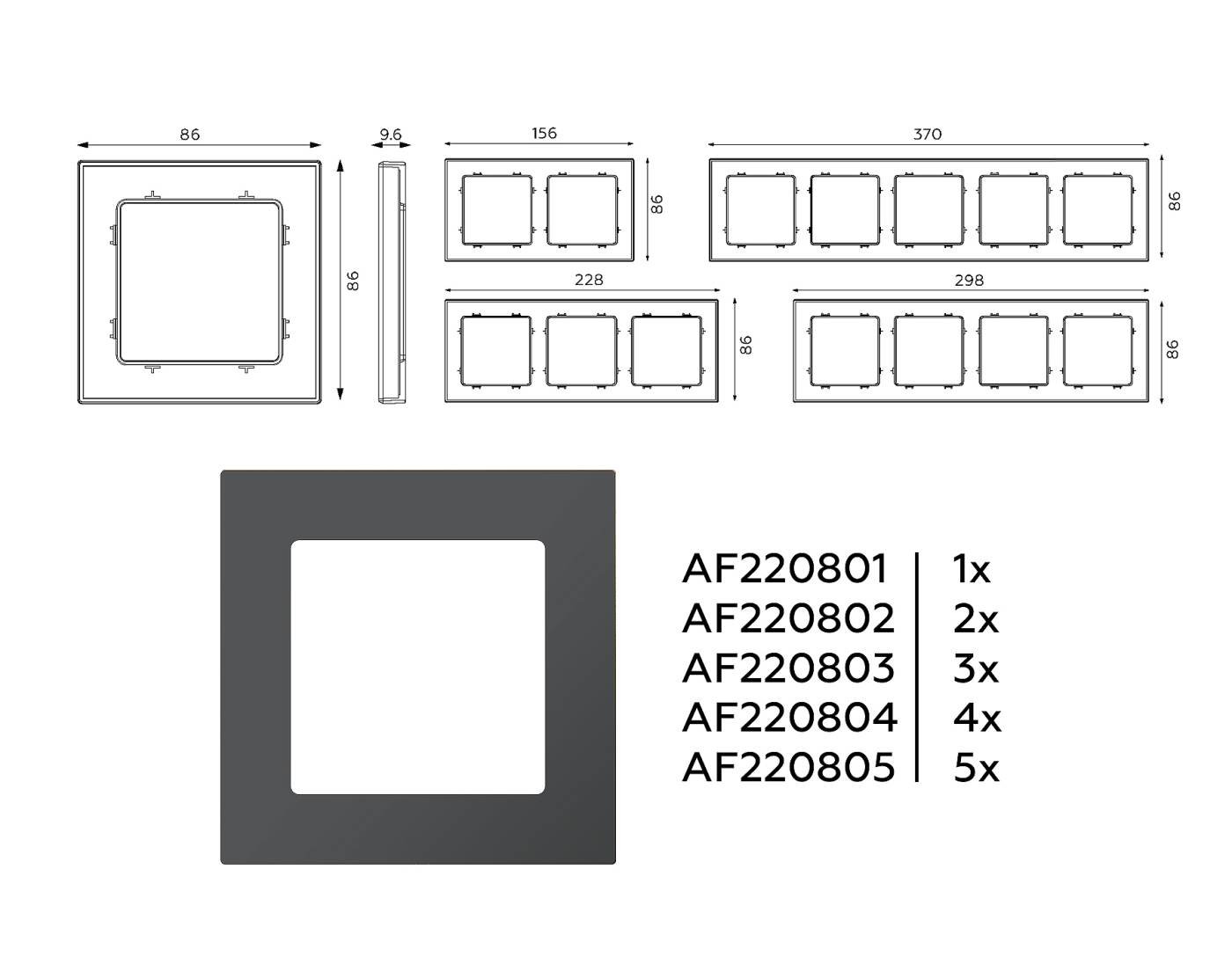 Рамка Ambrella Volt Techno AF220802