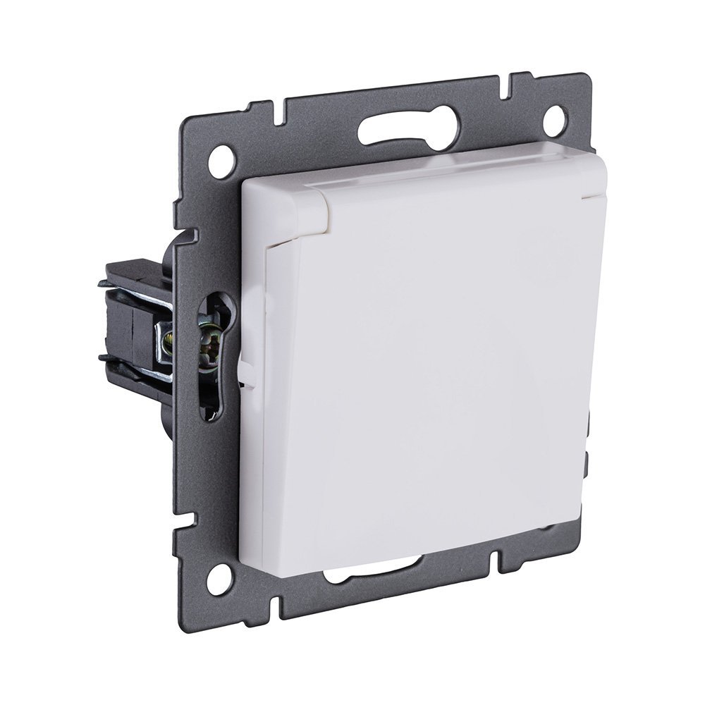 REA-006WM Розетка штепсельная SCHUKO 16A/250 В с крышкой, белый матовый Kollinger REA-006WM для Aspekt, Eleganz, Reflex