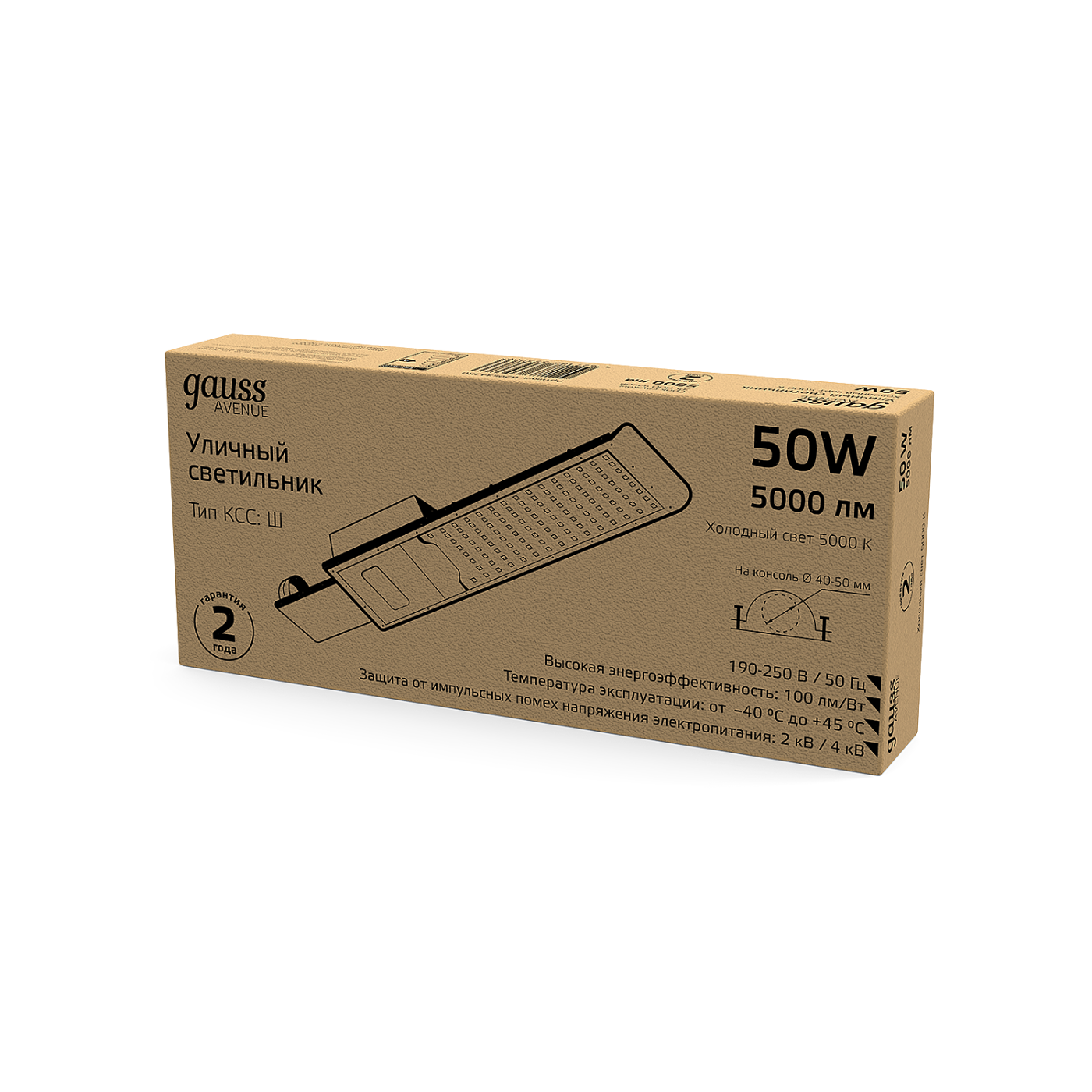 Консольный уличный светильник Gauss Avenue 5000 629534350