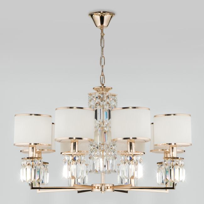 10129/8 золото/прозрачный хрусталь Strotskis Smart (10099/8) Подвесная люстра Eurosvet Zaffiro 10129/8 золото/прозрачный хрусталь Strotskis Smart (10099/8)