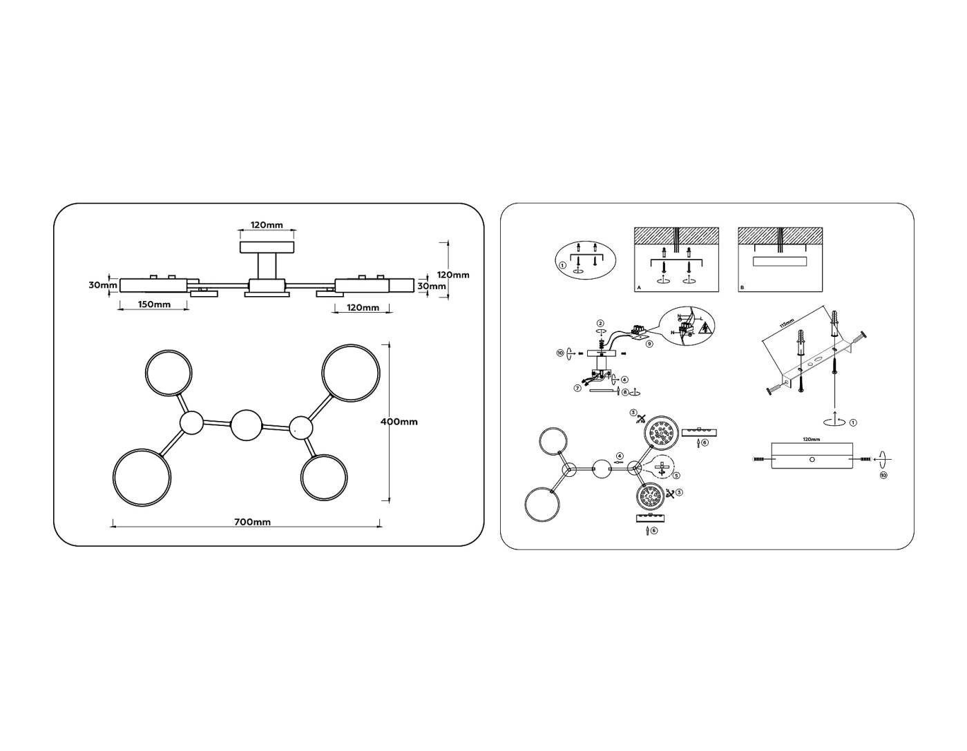 Потолочная люстра Ambrella LineTech FL4859