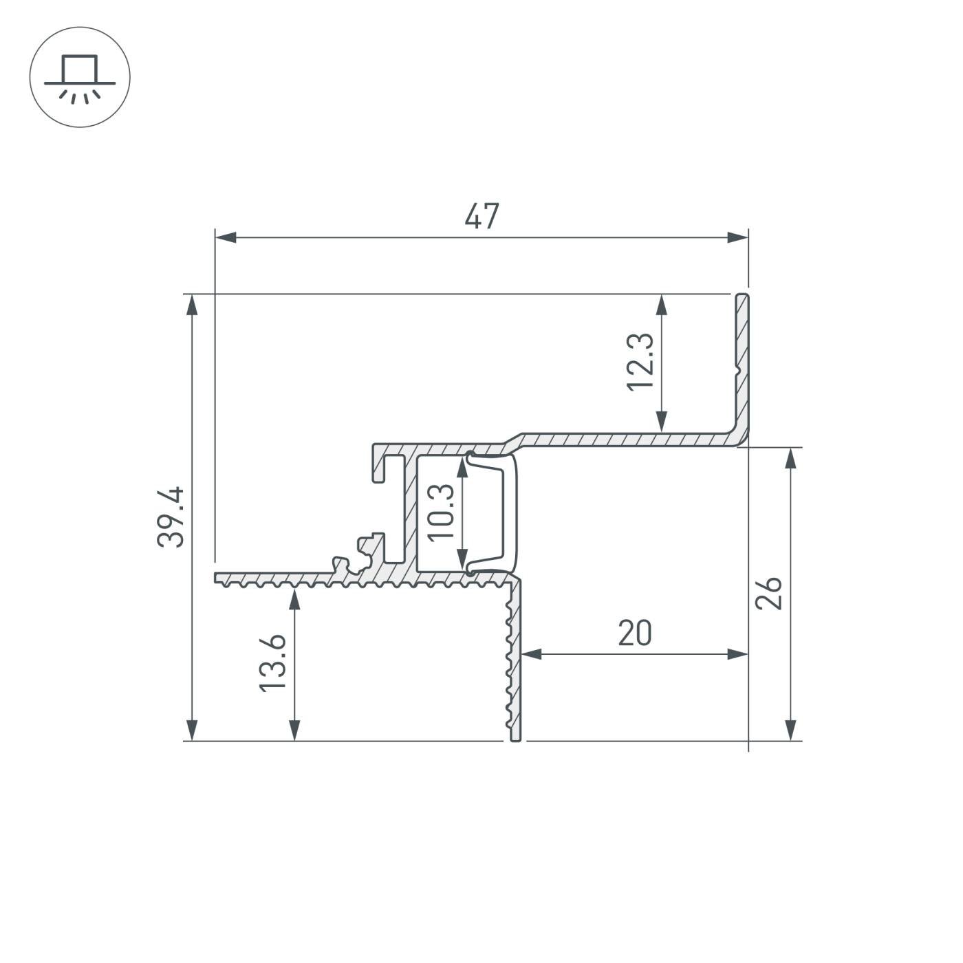 052241 Профиль Arlight SHADOW 052241