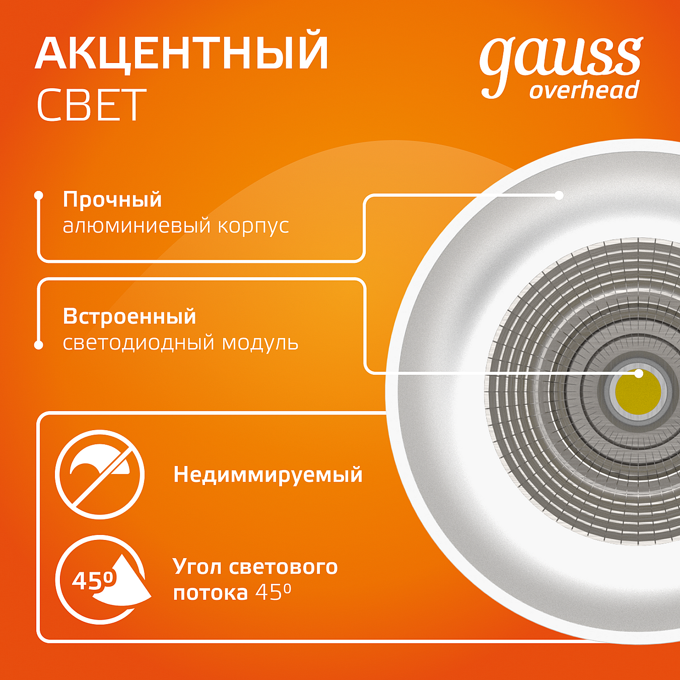 Накладной светильник Gauss HD031