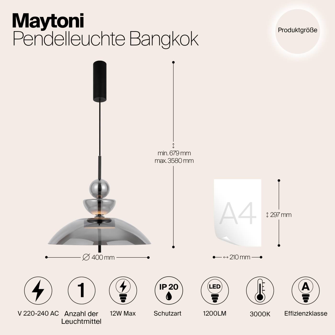 MOD185PL-L6B3K6 Светильник подвесной Maytoni Bangkok MOD185PL-L6B3K6