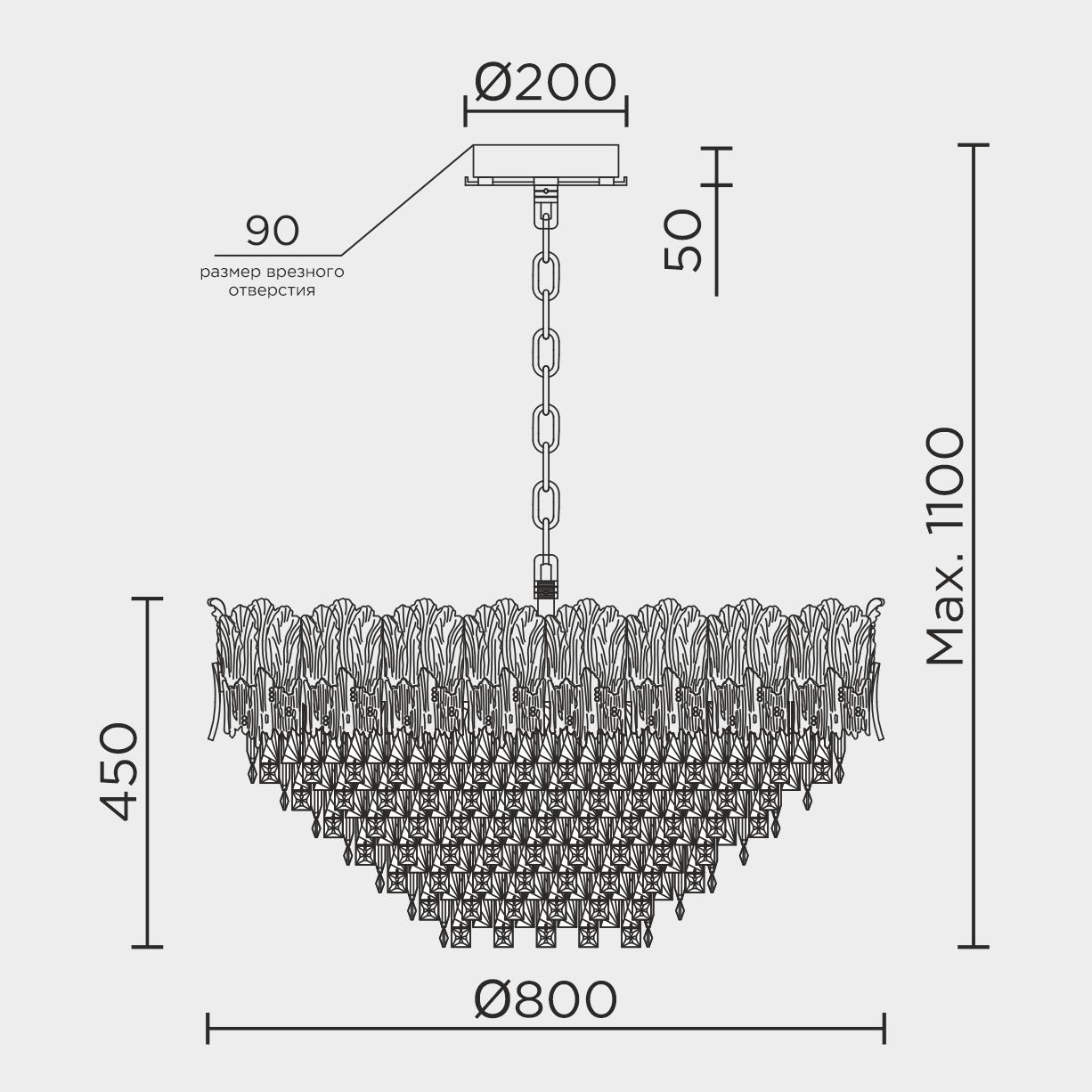 ML.9507.800 GD Подвесная люстра ML Modelux ML.9507.800 GD