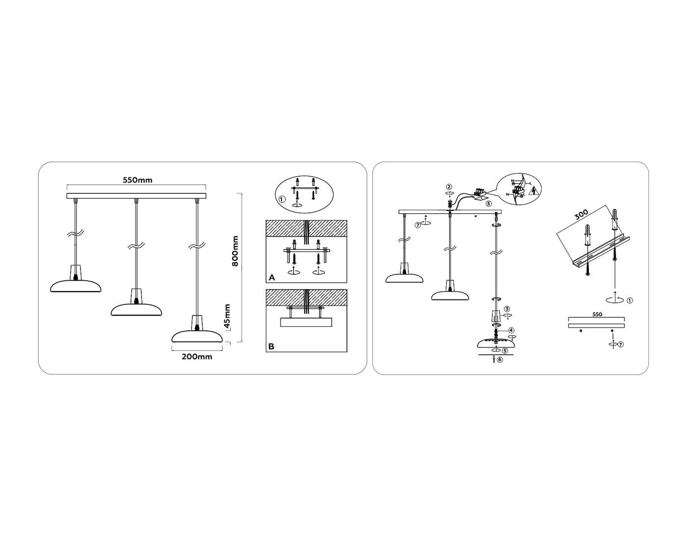 Светильник подвесной Ambrella LineTech FL4840