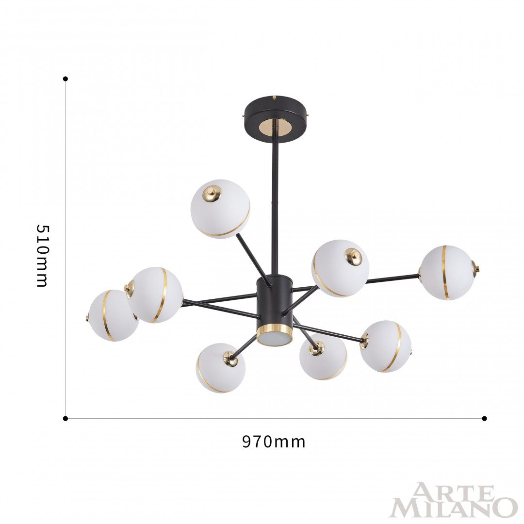 Люстра на штанге Arte Milano Ferrara72069 272069/8 BK