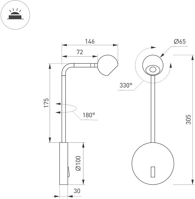 Настенный светильник Arlight Ottori 048168