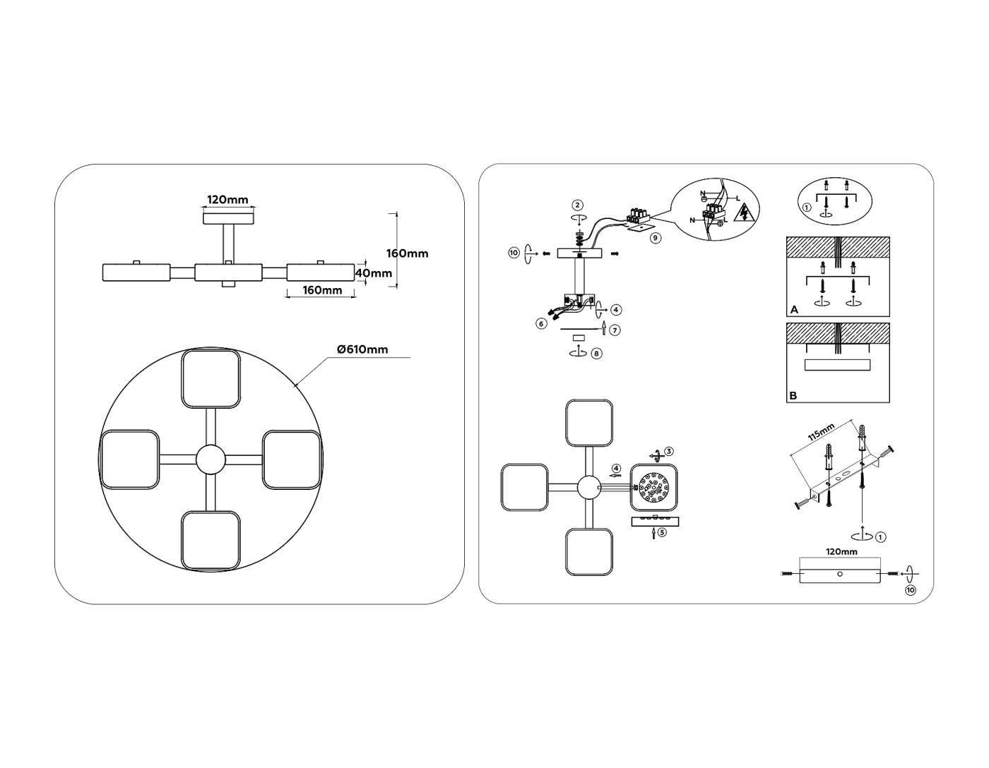 Потолочная люстра Ambrella LineTech FL4880