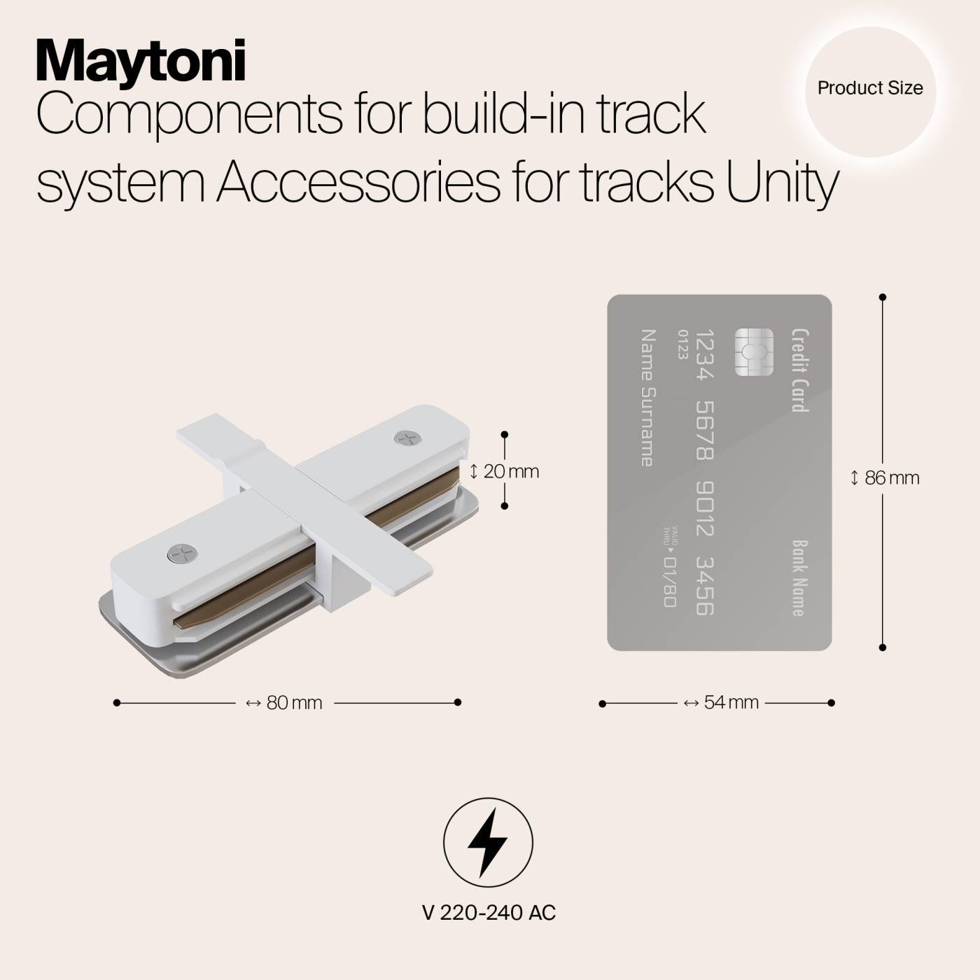 TRA002C-11W Прямой коннектор Maytoni Accessories for tracks TRA002C-11W