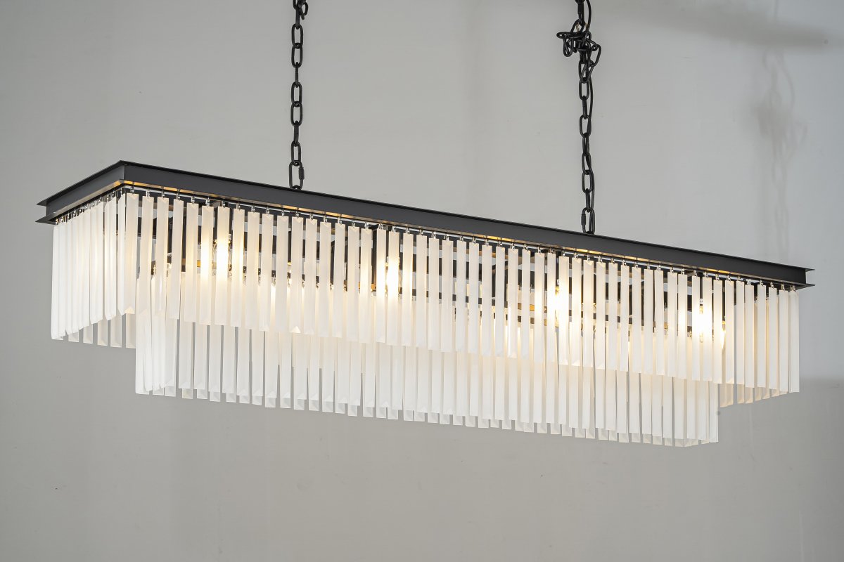 KR0387P-12C/P black/frost Подвесная люстра Delight Collection 1920s Odeon KR0387P-12C/P black/frost
