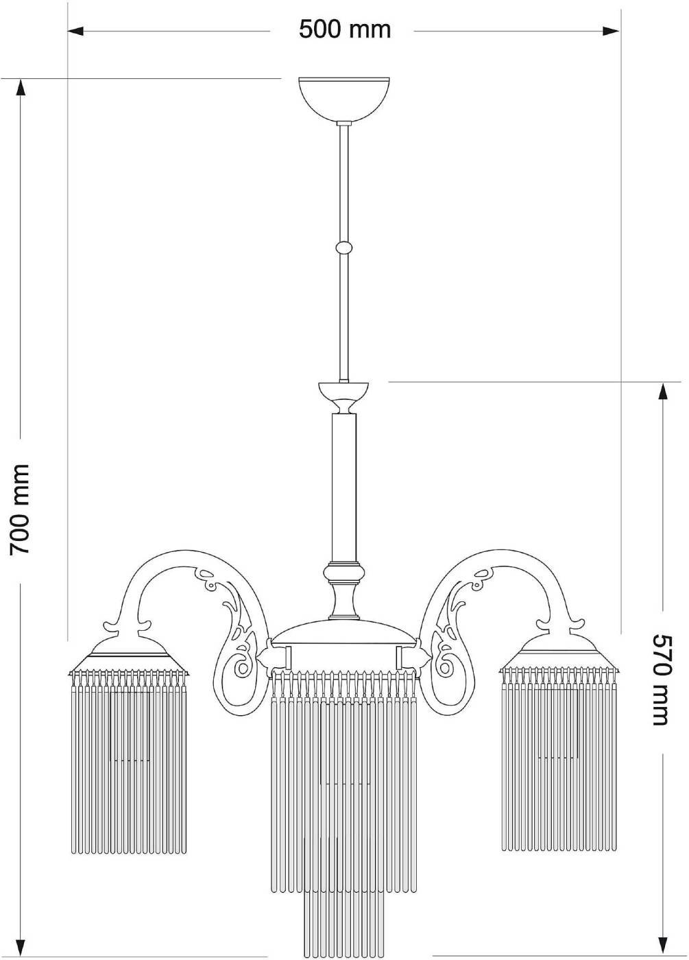 Потолочная хрустальная люстра Kutek Fiore FIO-ZW-3+1(P)