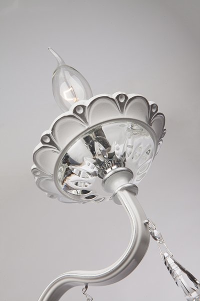 Настенное бра Eurosvet Эммануэль 10049/1 белый с серебром/прозрачный хрусталь Strotskis