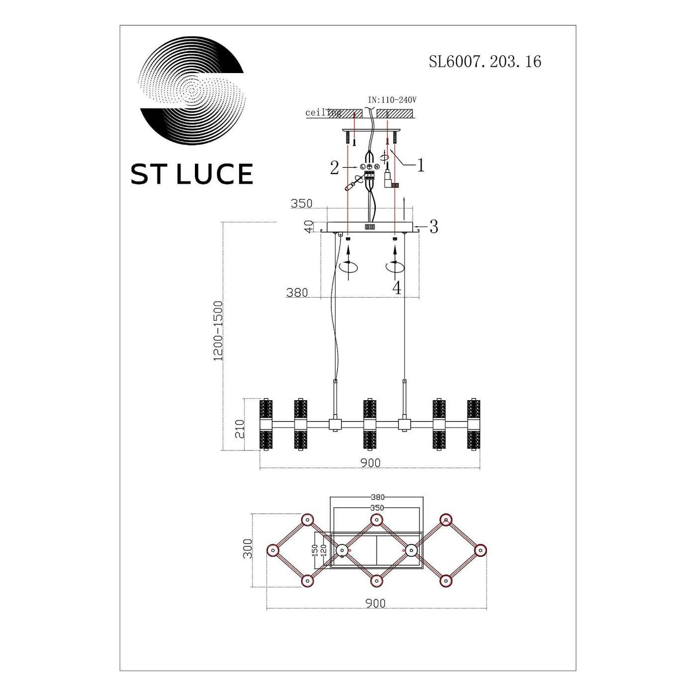 SL6007.203.16 Подвесная люстра ST Luce Gemina SL6007.203.16