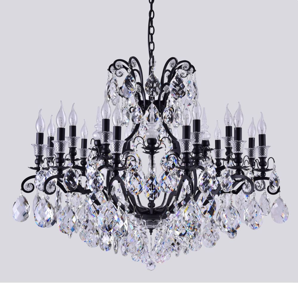 MAGNIFICO SP19 BLACK/TRANSPARENT Подвесная хрустальная люстра Magnifico Crystal Lux MAGNIFICO SP19 BLACK/TRANSPARENT