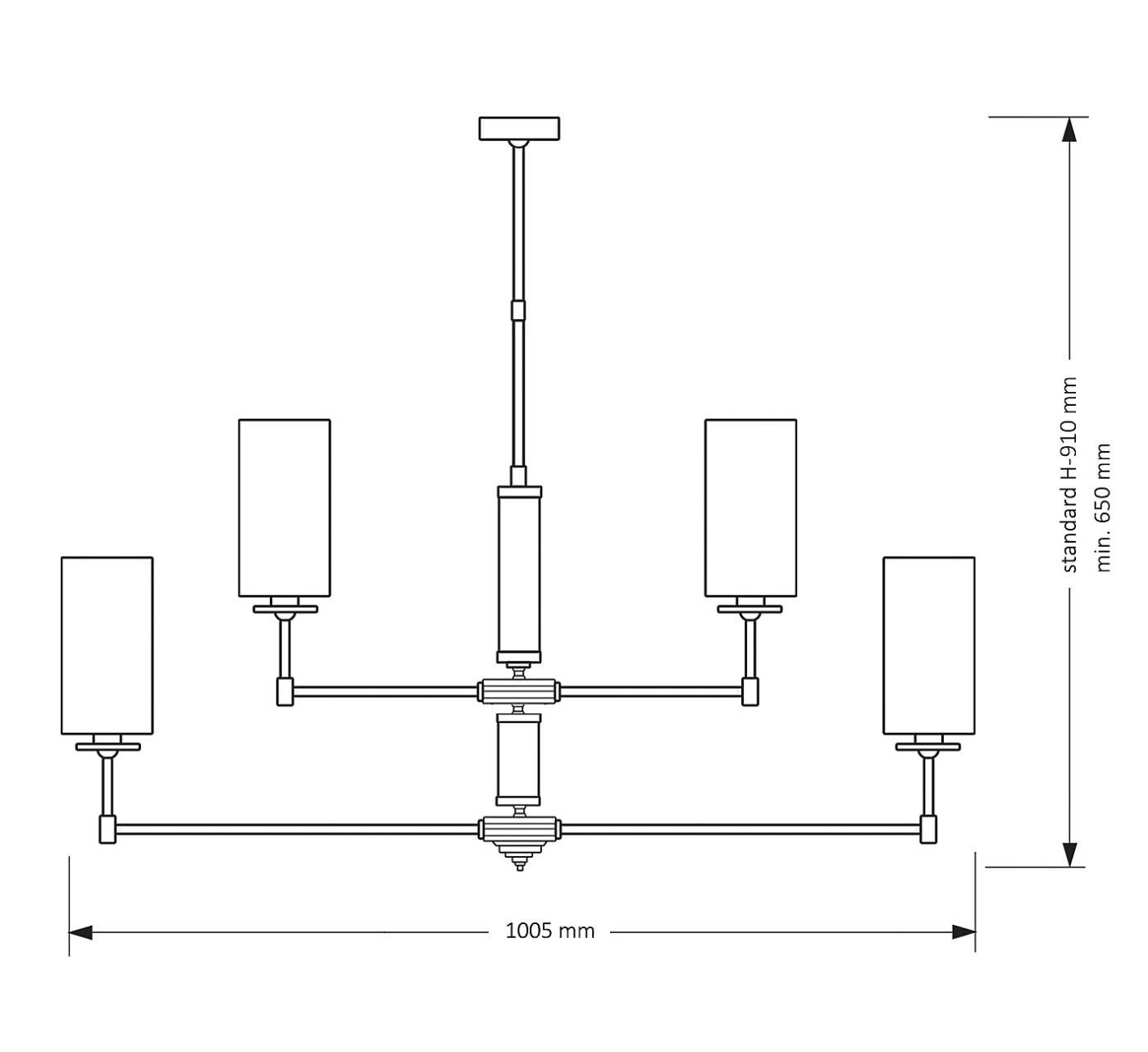 Люстра на штанге Kutek Empoli EMP-ZWL-4(Z)