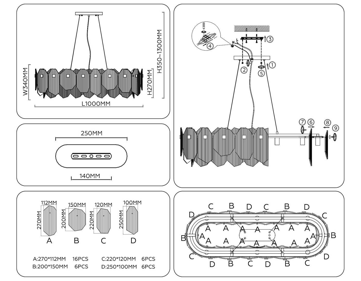 Подвесная люстра Ambrella Crystal LH31255