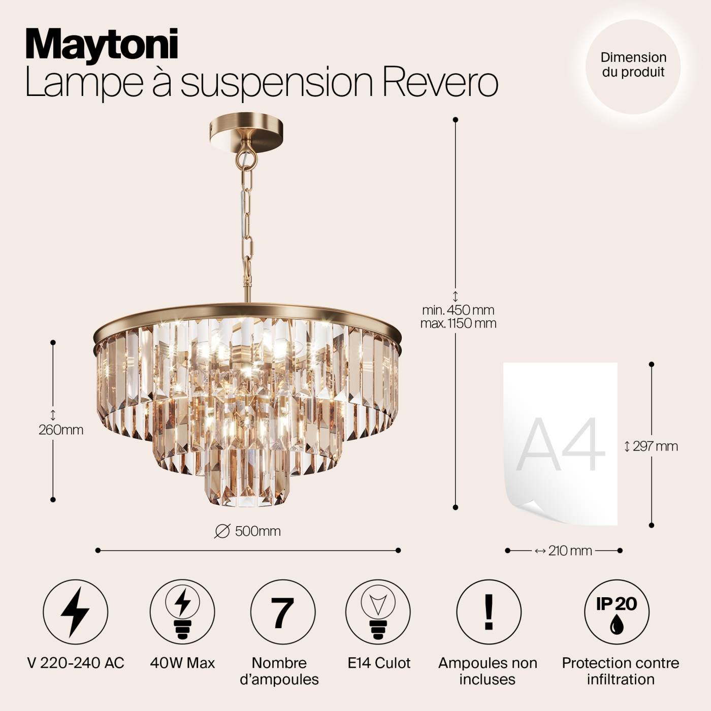 MOD085PL-07BS Подвесная люстра Maytoni Revero MOD085PL-07BS