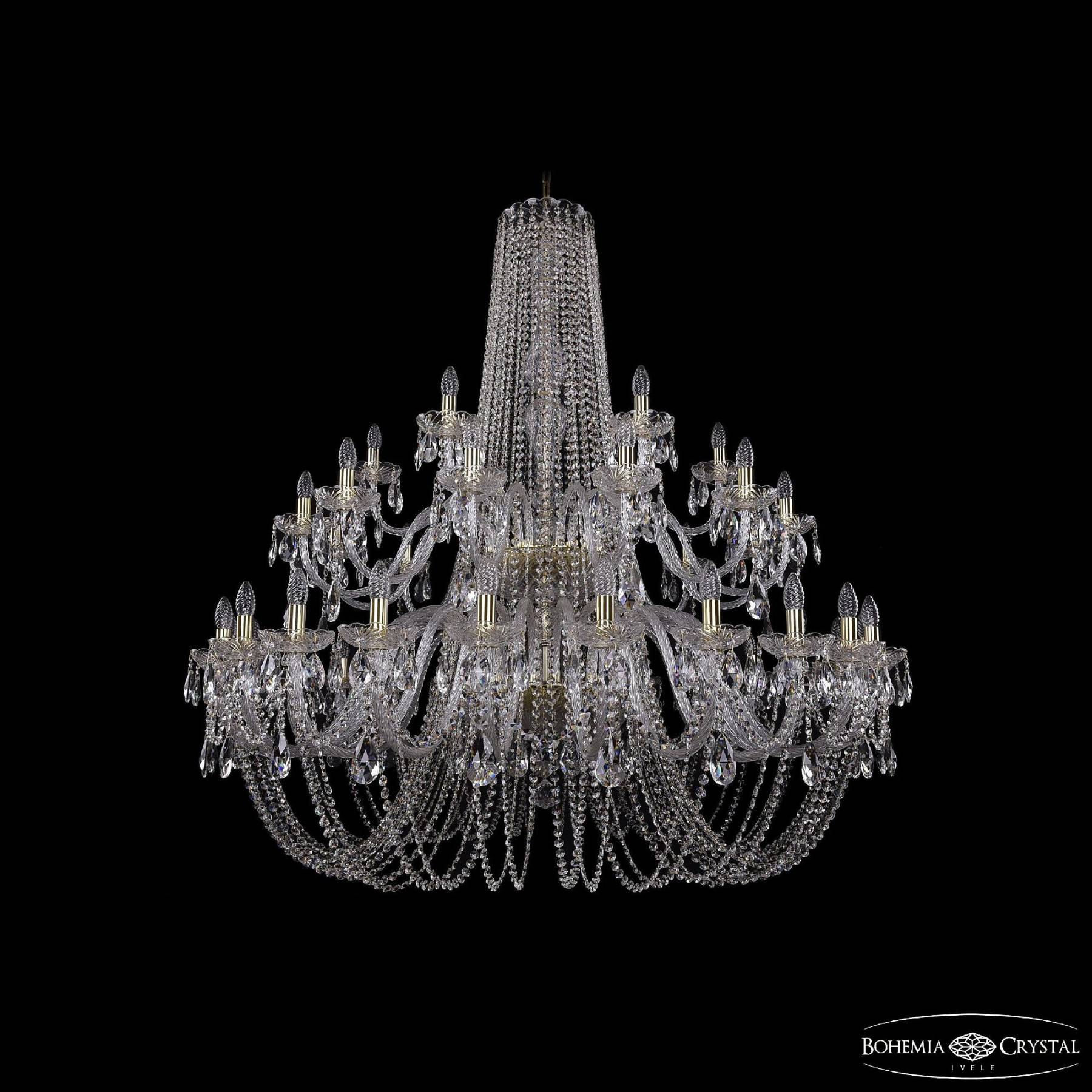 1402/24+12+6/530/2d G Подвесная хрустальная люстра 1402 Bohemia 1402/24+12+6/530/2d G