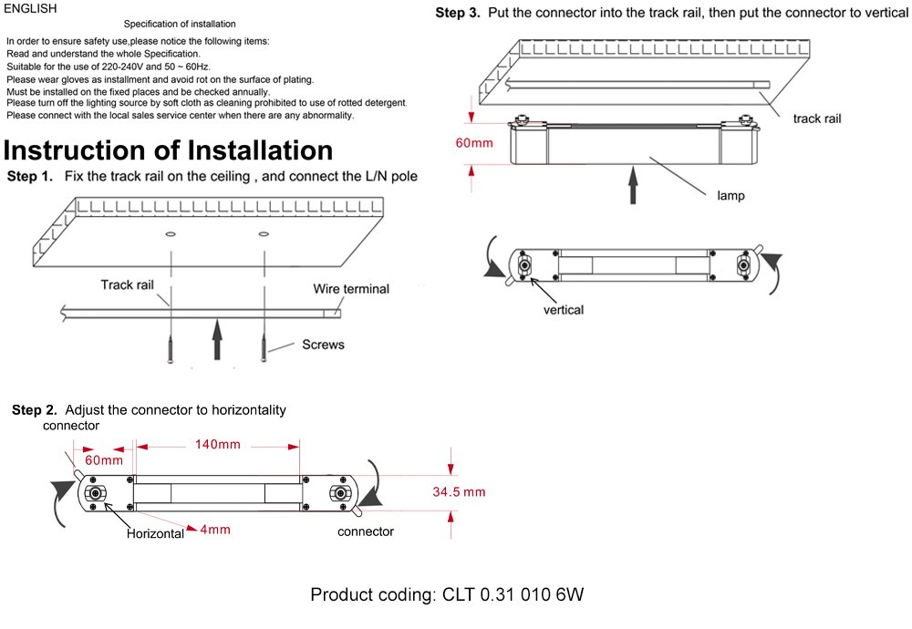 Трековый светильник Crystal Lux Clt 0.31 CLT 0.31 010 6W BL M4000K