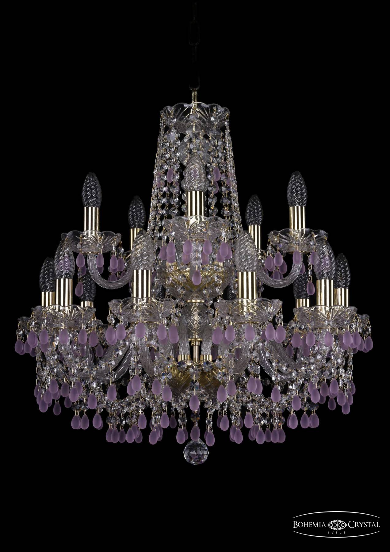 1410/10+5/195/2d G V7010 Подвесная хрустальная люстра 1410 Bohemia 1410/10+5/195/2d G V7010