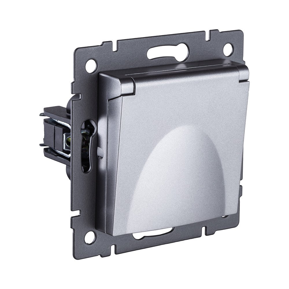 REA-006GY Розетка штепсельная SCHUKO 16A/250 В с крышкой, серый Kollinger REA-006GY для Aspekt, Eleganz, Reflex