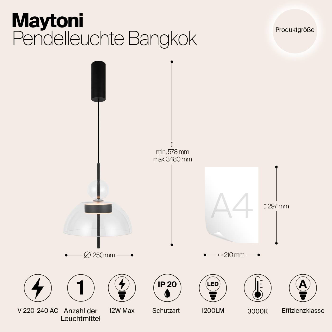 MOD185PL-L6B3K1 Светильник подвесной Maytoni Bangkok MOD185PL-L6B3K1