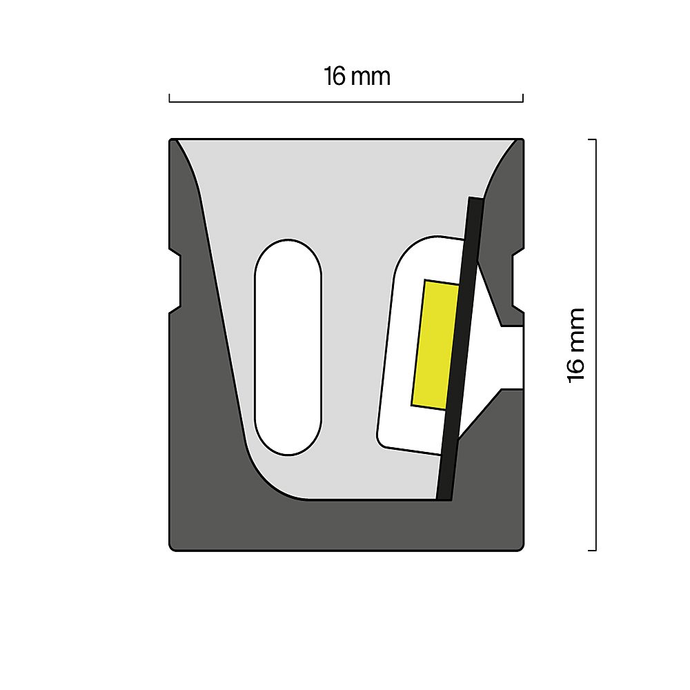 432015 Гибкий неон 16x16 24В 10Вт/м 4000K IP67 10м (боковой изгиб) Maytoni Изгиб поперек оптической оси 432015