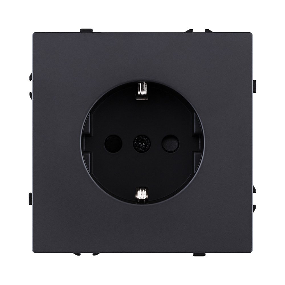 EC-014BK Розетка штепсельная SCHUKO 16A/250 В, черный матовый Kollinger Eclipse EC-014BK