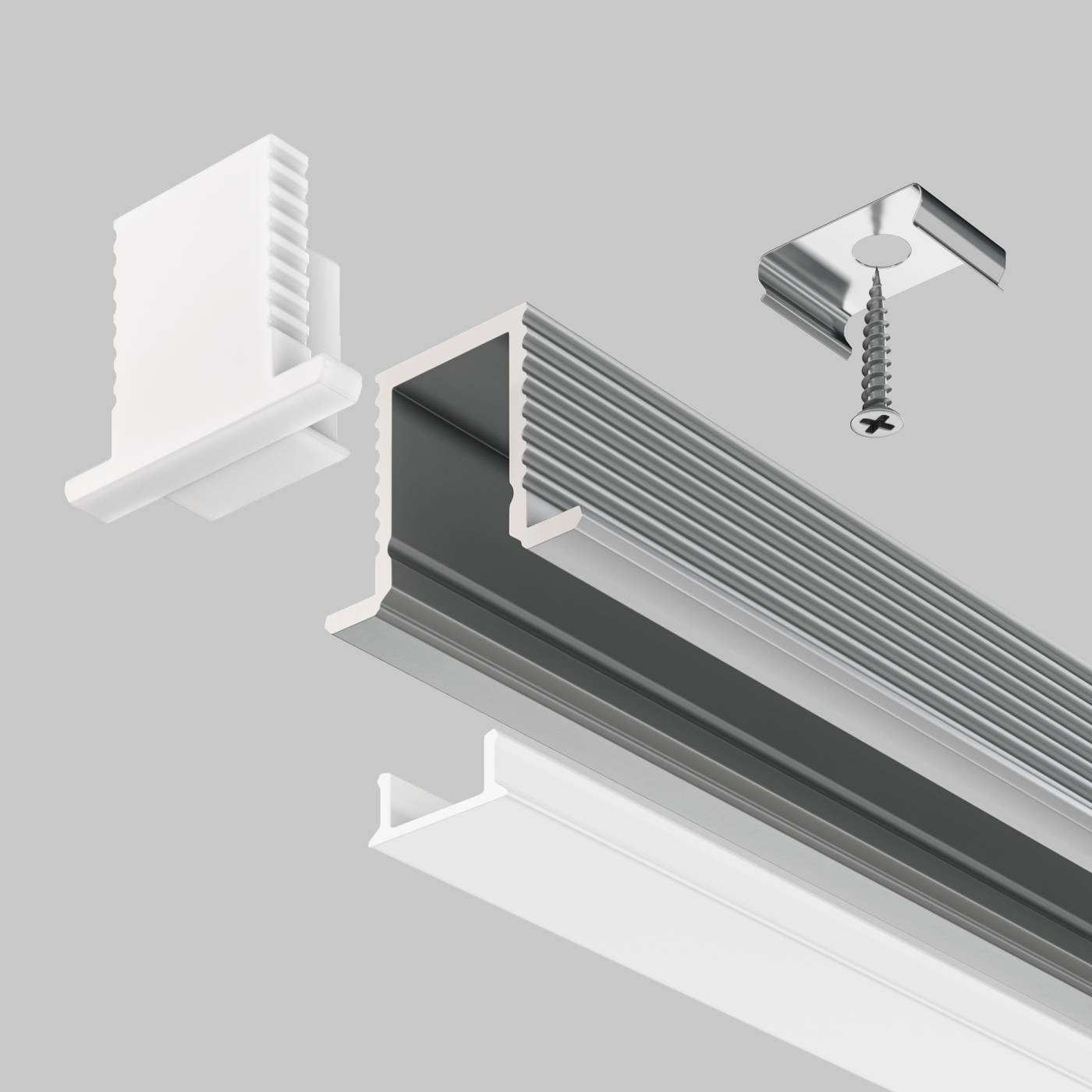Алюминиевый профиль встраиваемый 12x09 Maytoni Алюминиевый профиль ALM-1209-S-2M