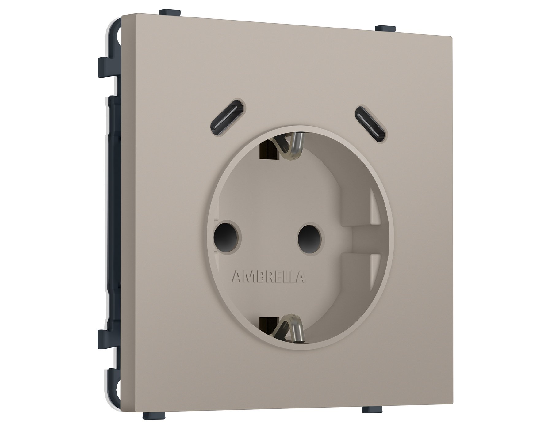 MS370510 MS370510 Комплект механизма электрической розетки SIGMA Серо-бежевый матовый 2USB С+C 20W (быст. зар.) с/з с/ш 16A-250V QUANT PRO (SP3705, PR165)