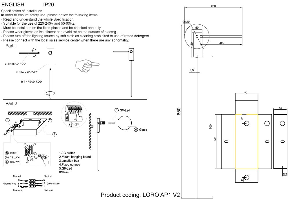 LORO AP1 V2 BLACK Настенное бра Crystal Lux Loro LORO AP1 V2 BLACK