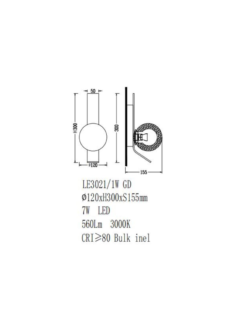 LE3021/1W GD Настенное бра LEON Air LE3021/1W GD