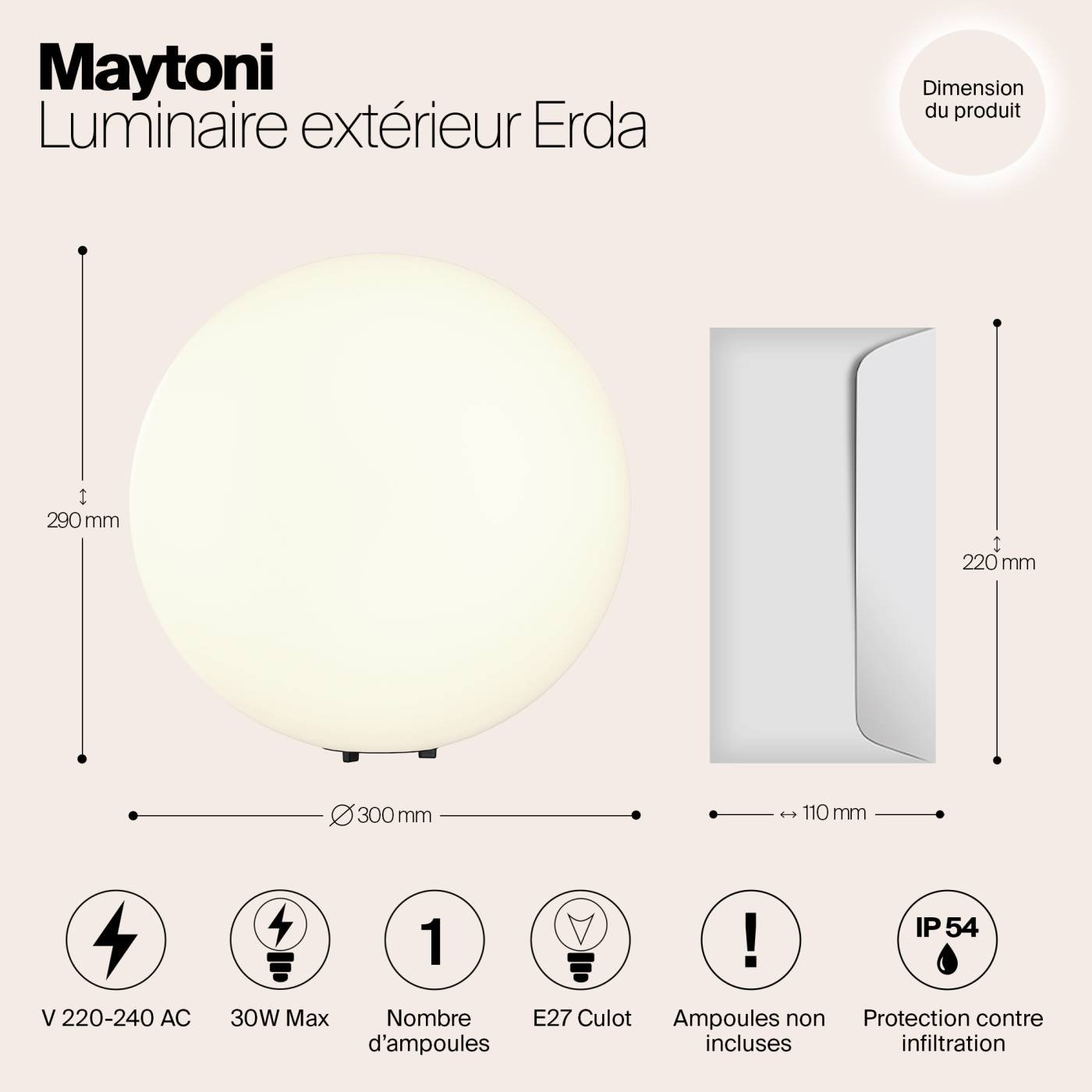 Грунтовый светильник Maytoni Erda O594FL-01W